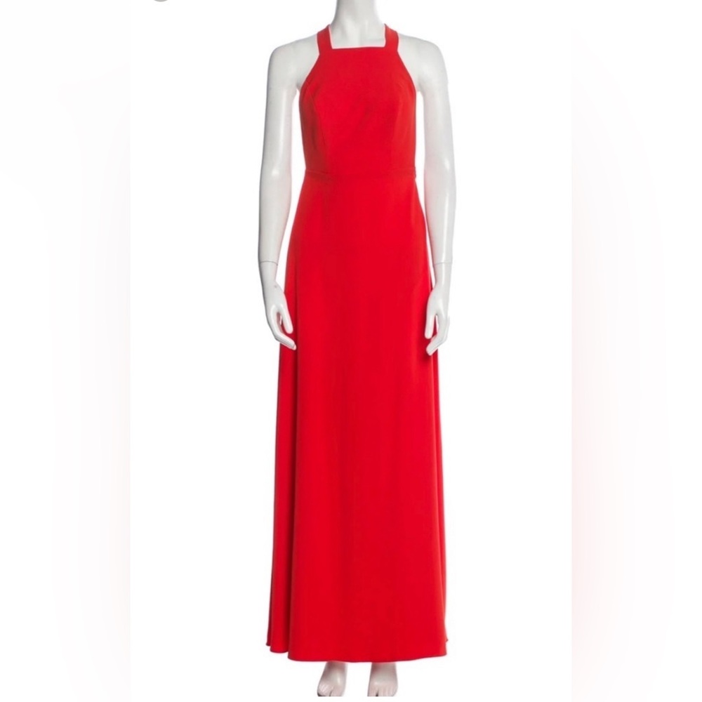 Jill Stuart Jill NEW Orange Red Womens Size 4 Straight-Neck Gown Dress